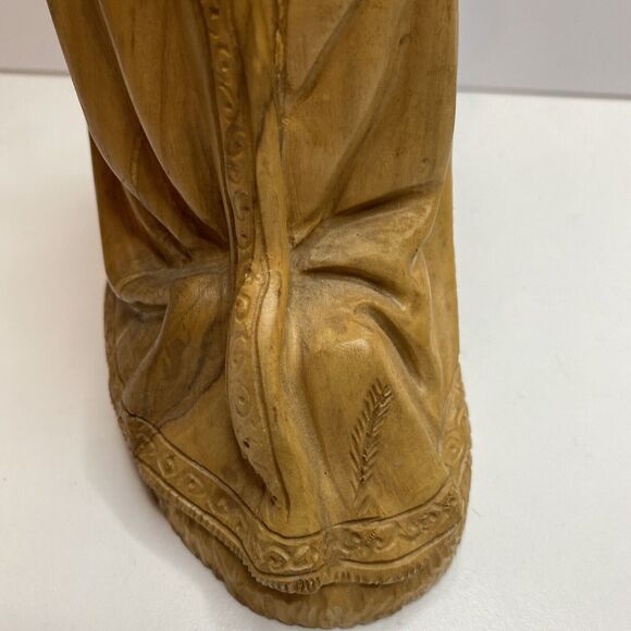 VTG Nativity Figure Mary Wood Kneeling Hand Carved 9 inches Tall Figurine - Picture 10 of 16